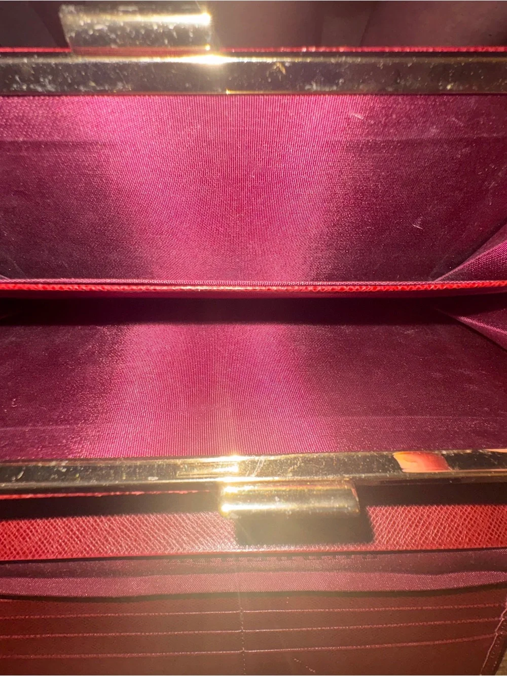 Burberry Beige Nova Check Card Holder with Burgundy Trim